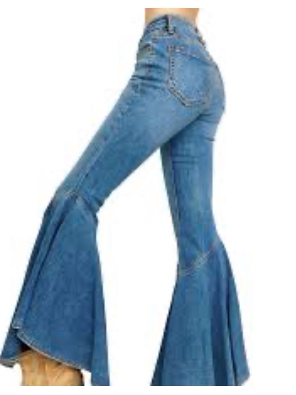 Shyanne Medium Blue High-Rise Flared Wide-Leg Jeans